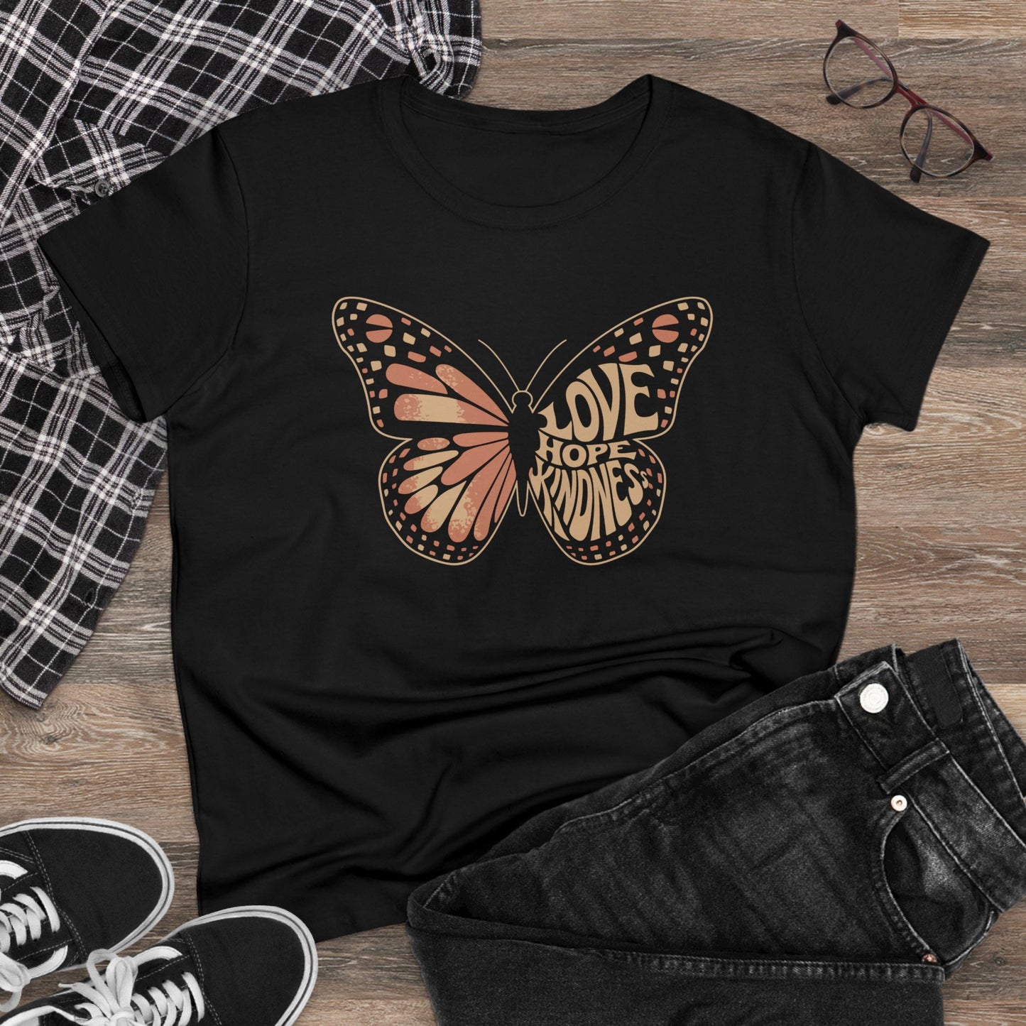 butterfly of love women's cotton t-shirt