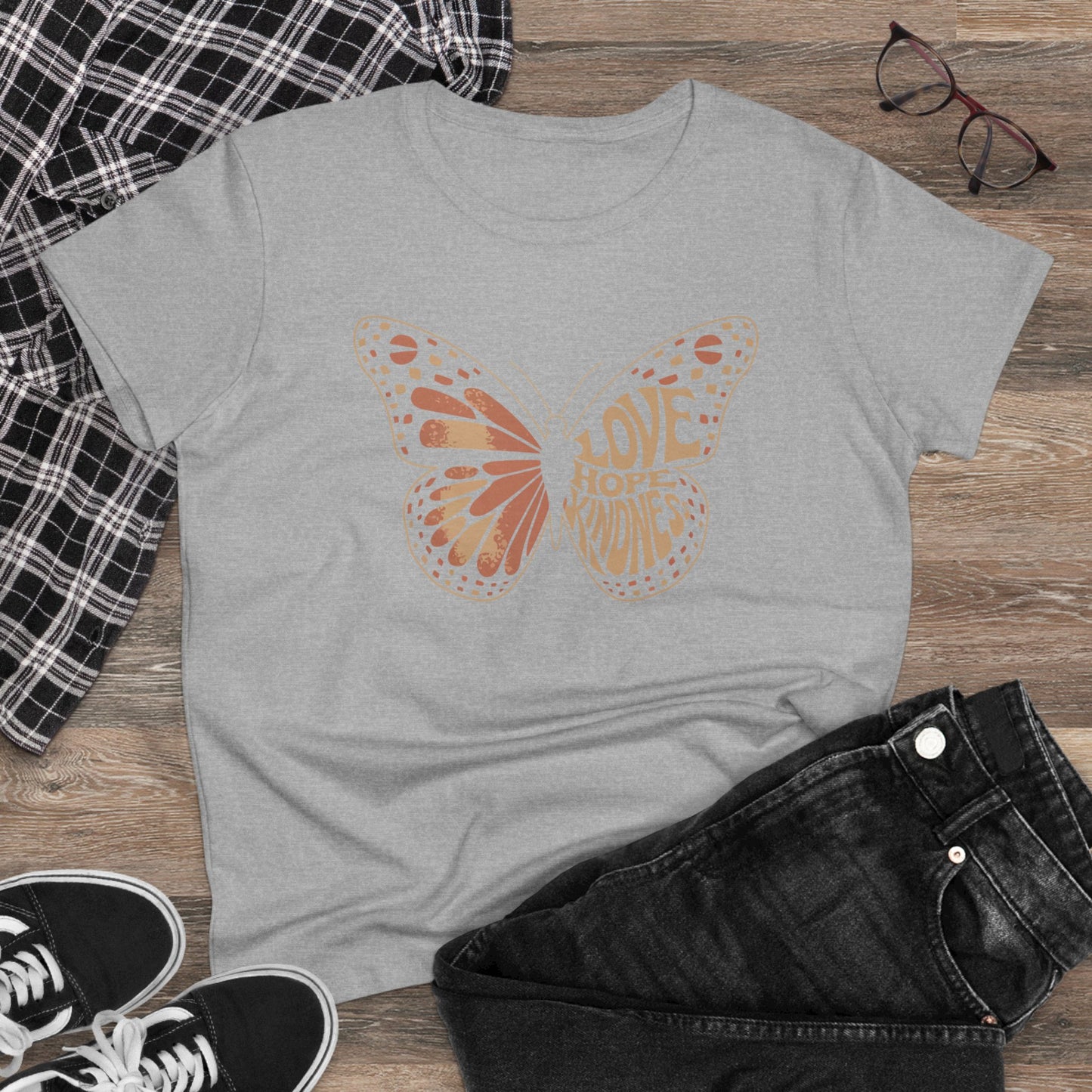 butterfly of love women's cotton t-shirt